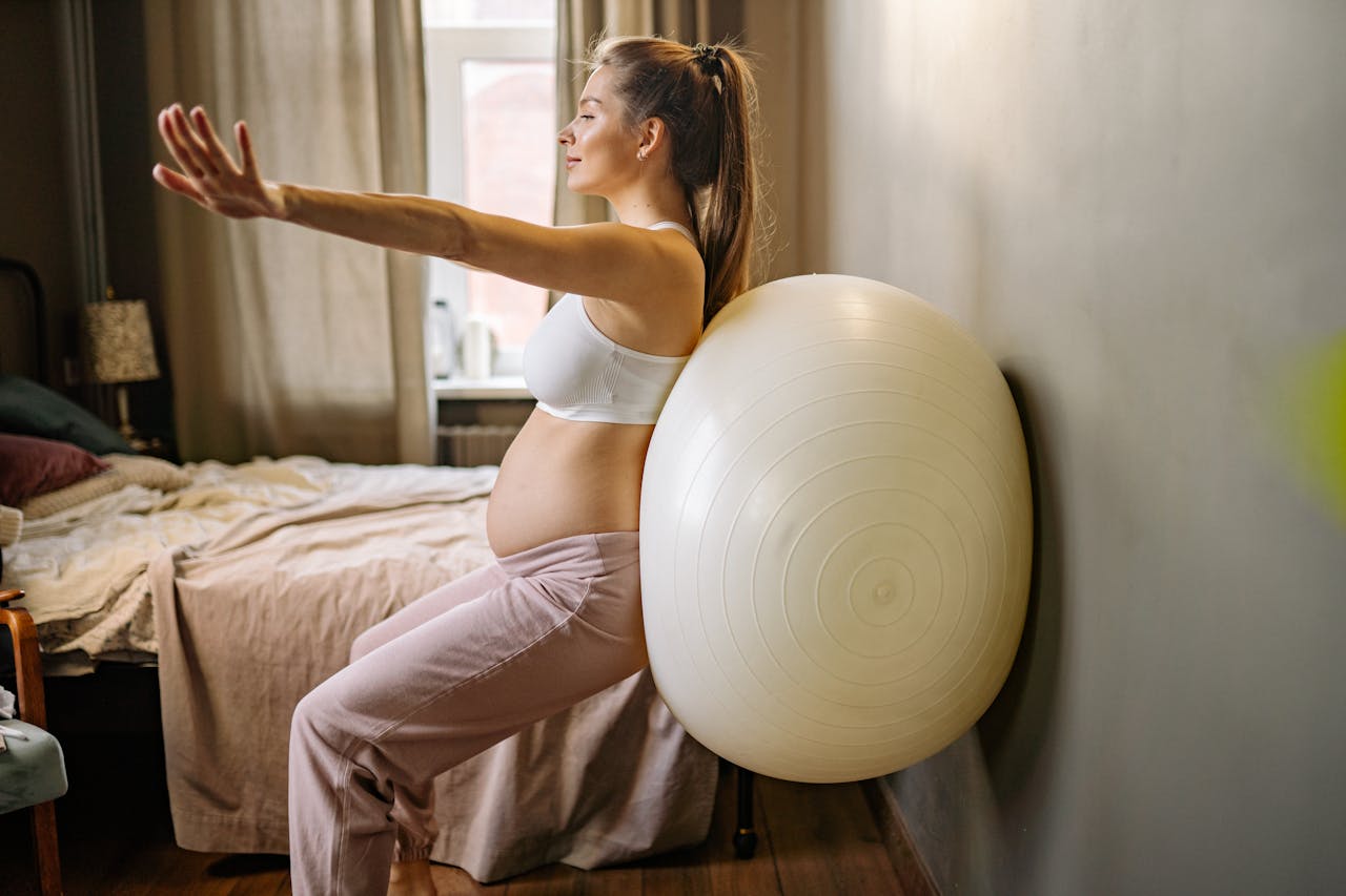 Pregnant Woman Doing Home Workout